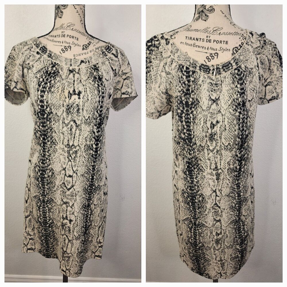 St. John Knit Midi Dress Women Size 2 Snake Animal Print Mobwife